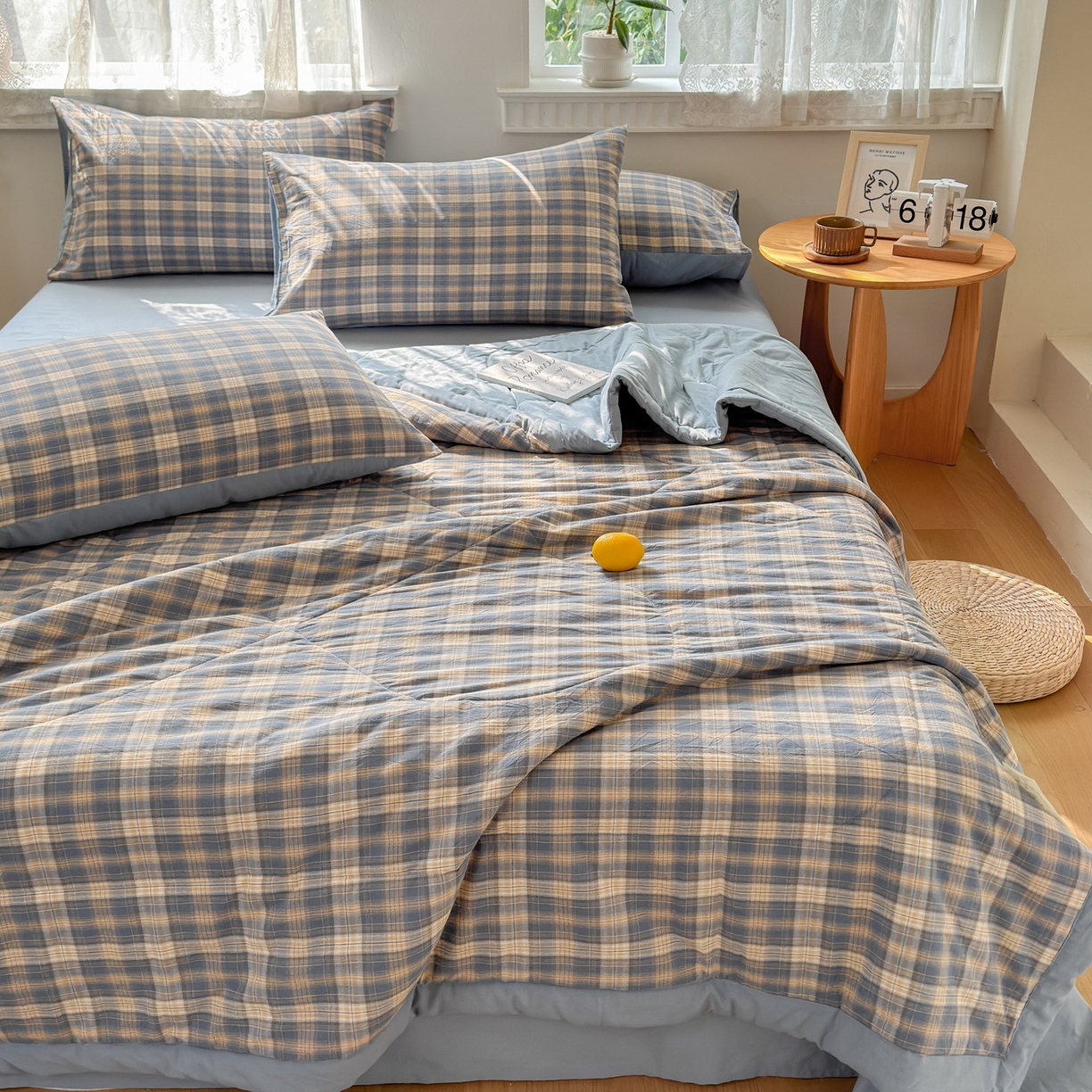 91家纺网 家纺一手货源 找家纺 雯雨家纺 2026新款A类全棉色织里外全棉夏被 巴洛咖