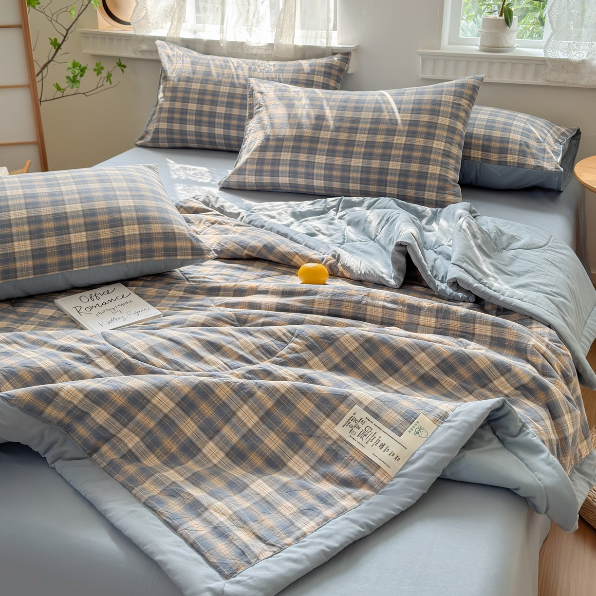 91家纺网 家纺一手货源 找家纺 雯雨家纺 2026新款A类全棉色织里外全棉夏被 巴洛咖