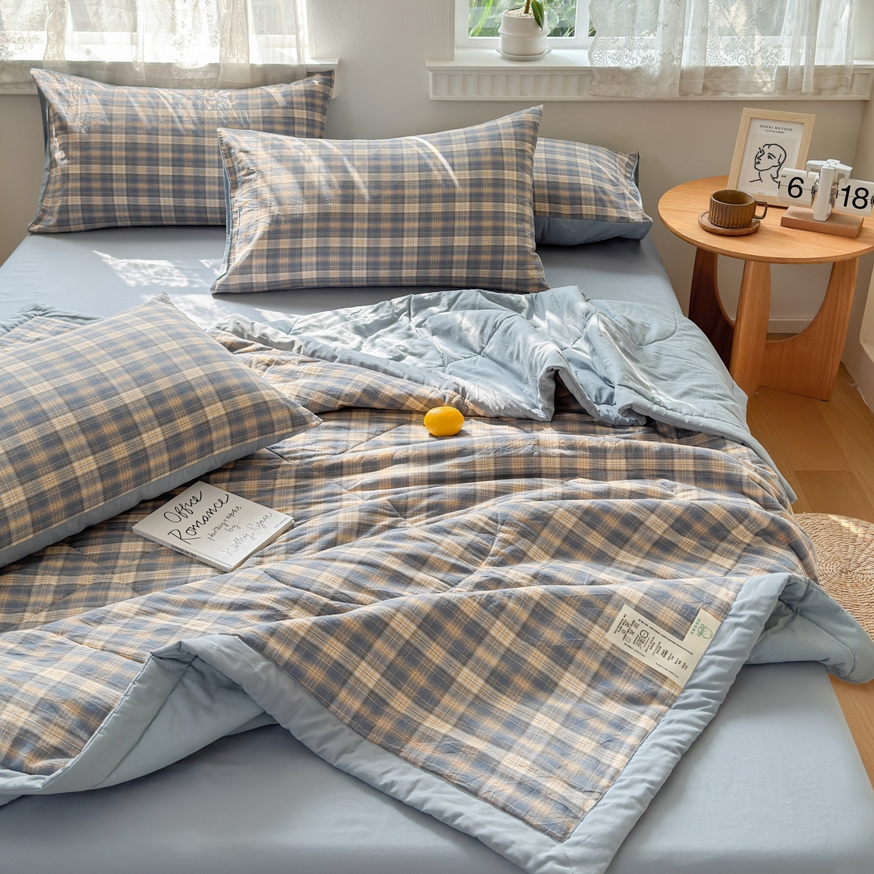 91家纺网 家纺一手货源 找家纺 雯雨家纺 2026新款A类全棉色织里外全棉夏被 巴洛咖