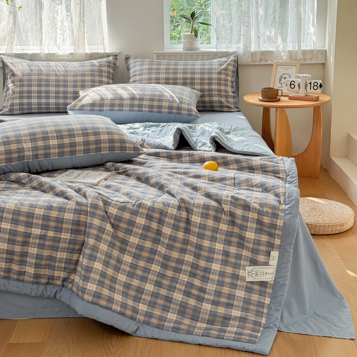 91家纺网 家纺一手货源 找家纺 雯雨家纺 2026新款A类全棉色织里外全棉夏被 巴洛咖