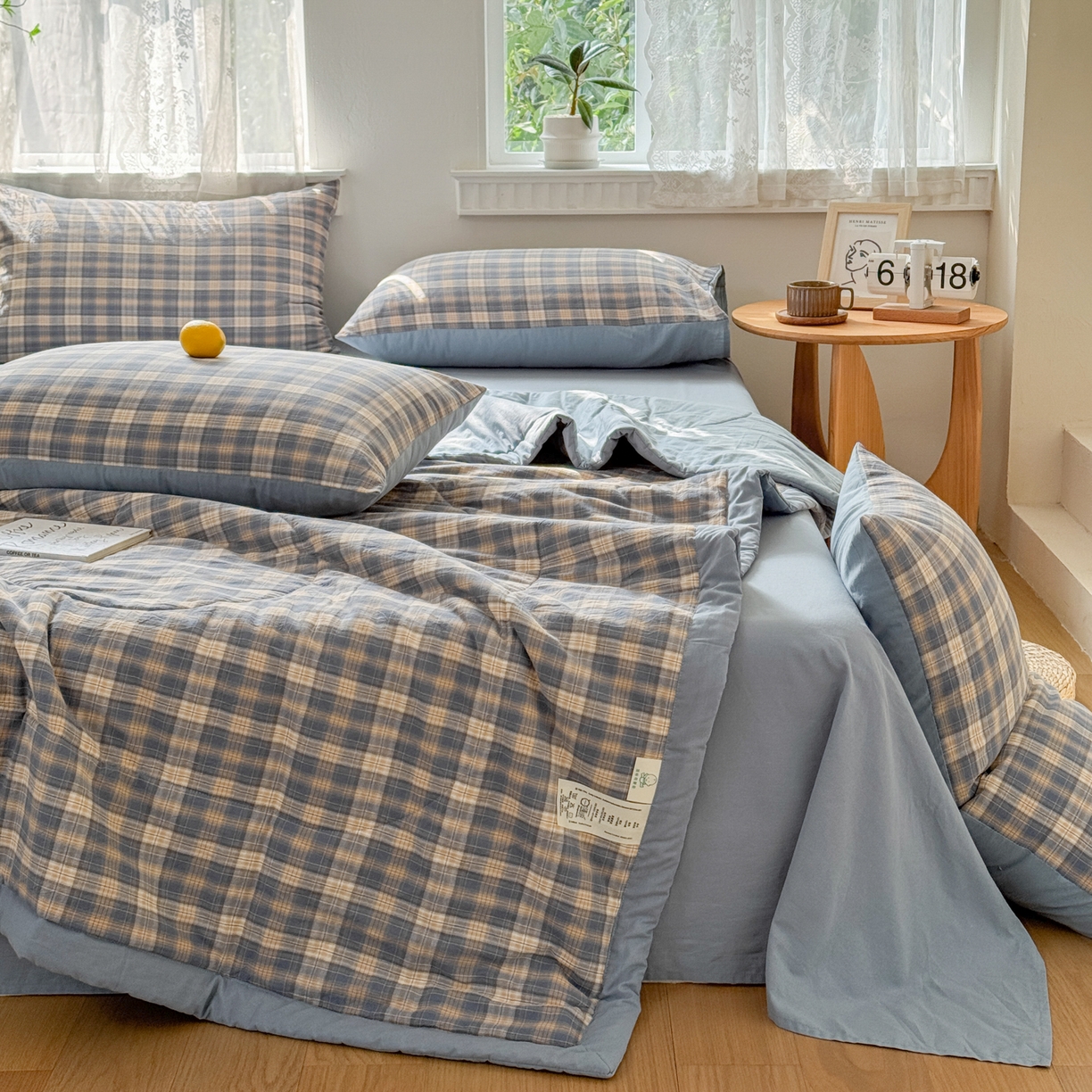 91家纺网 家纺一手货源 找家纺 雯雨家纺 2026新款A类全棉色织里外全棉夏被 巴洛咖