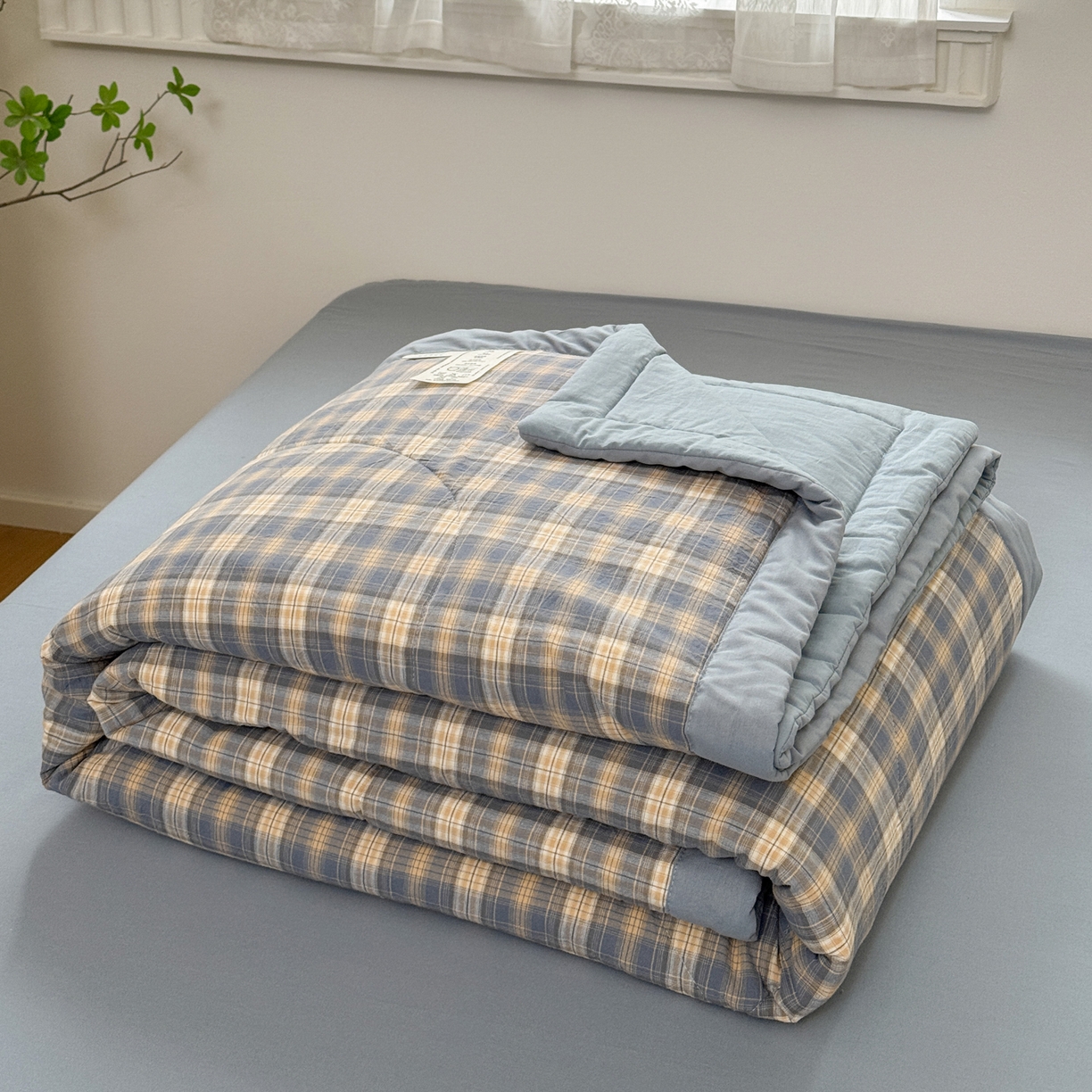 91家纺网 家纺一手货源 找家纺 雯雨家纺 2026新款A类全棉色织里外全棉夏被 巴洛咖