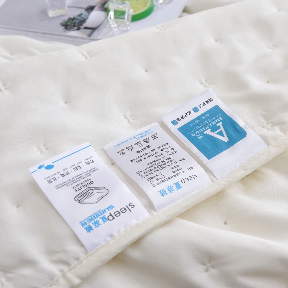 91家纺网 家纺一手货源 找家纺 美丽折家纺 2026新款A类水洗棉夏被 米白