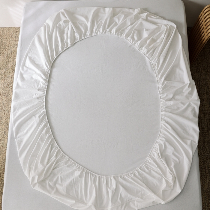 91家纺网 家纺一手货源 找家纺 棉眠 2026新款调色盘水洗棉混搭单品系列-单床笠 白