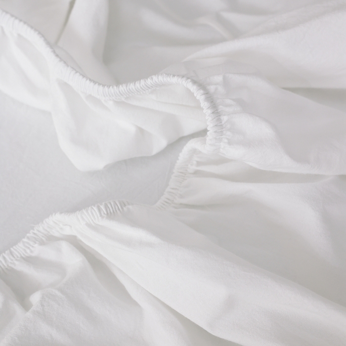 91家纺网 家纺一手货源 找家纺 棉眠 2026新款调色盘水洗棉混搭单品系列-单床笠 白