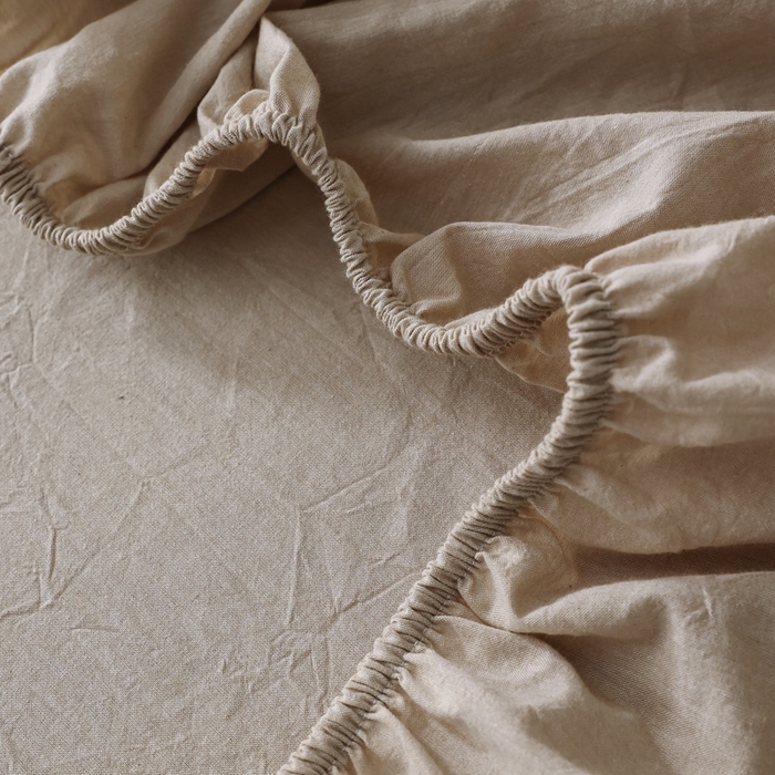 91家纺网 家纺一手货源 找家纺 棉眠 2026新款调色盘水洗棉混搭单品系列-单床笠 卡其