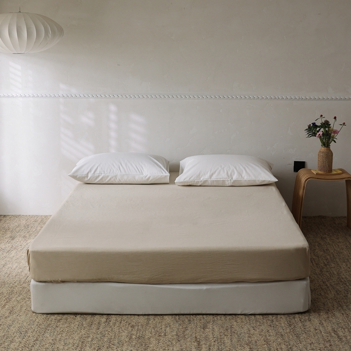 91家纺网 家纺一手货源 找家纺 棉眠 2026新款调色盘水洗棉混搭单品系列-单床笠 卡其