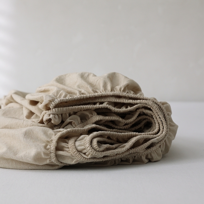 91家纺网 家纺一手货源 找家纺 棉眠 2026新款调色盘水洗棉混搭单品系列-单床笠 卡其