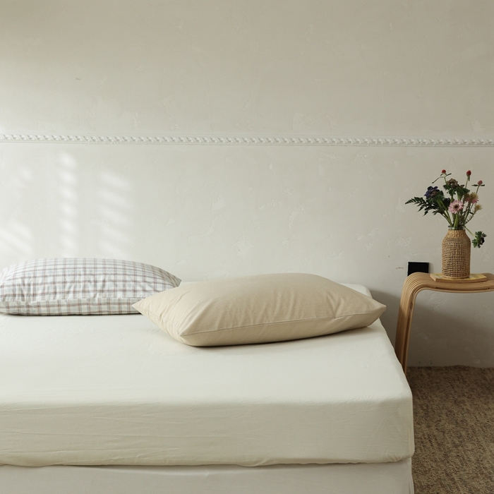 91家纺网 家纺一手货源 找家纺 棉眠 2026新款调色盘水洗棉混搭单品系列-单床笠 浅米黄