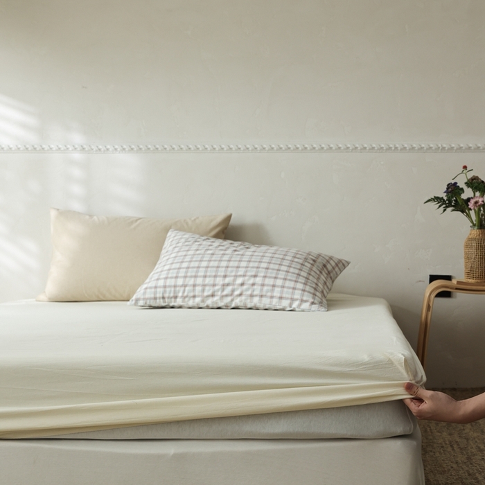 棉眠 2026新款调色盘水洗棉混搭单品系列-单床笠 浅米黄