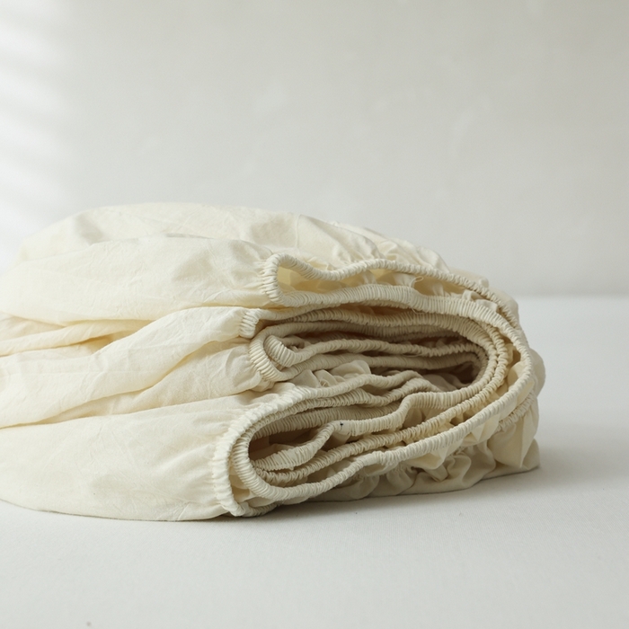 91家纺网 家纺一手货源 找家纺 棉眠 2026新款调色盘水洗棉混搭单品系列-单床笠 浅米黄