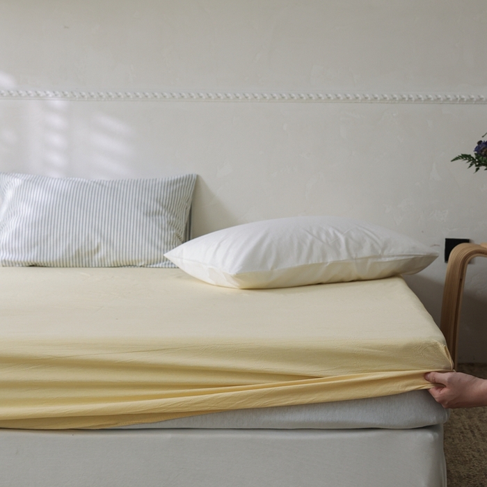 棉眠 2026新款调色盘水洗棉混搭单品系列-单床笠 糖果黄