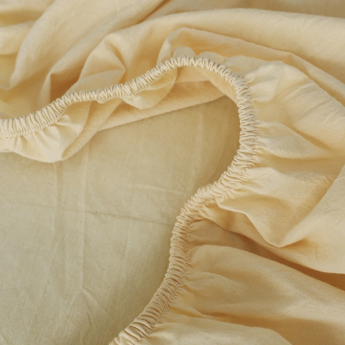 91家纺网 家纺一手货源 找家纺 棉眠 2026新款调色盘水洗棉混搭单品系列-单床笠 糖果黄