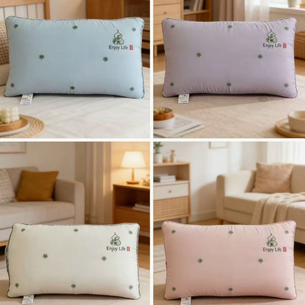 91家纺网 家纺一手货源 找家纺 （总）剑桥枕业  2026新款茶花葫芦绣花热熔枕整张棉定型高硬枕