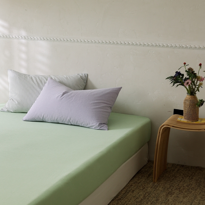 91家纺网 家纺一手货源 找家纺 棉眠 2026新款调色盘水洗棉混搭单品系列-单床笠 糖果绿