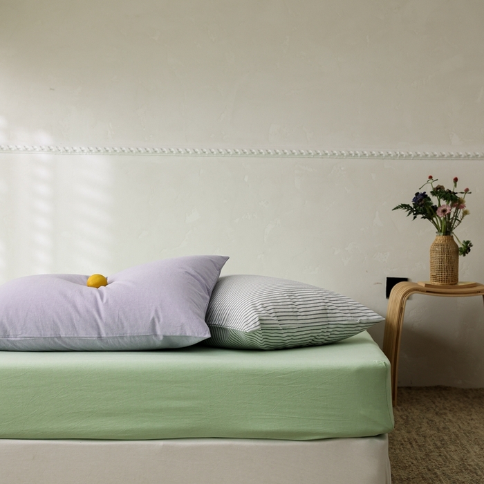 91家纺网 家纺一手货源 找家纺 棉眠 2026新款调色盘水洗棉混搭单品系列-单床笠 糖果绿