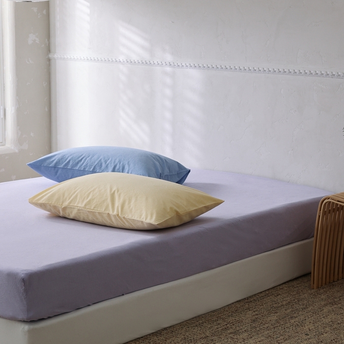 91家纺网 家纺一手货源 找家纺 棉眠 2026新款调色盘水洗棉混搭单品系列-单床笠 糖果紫