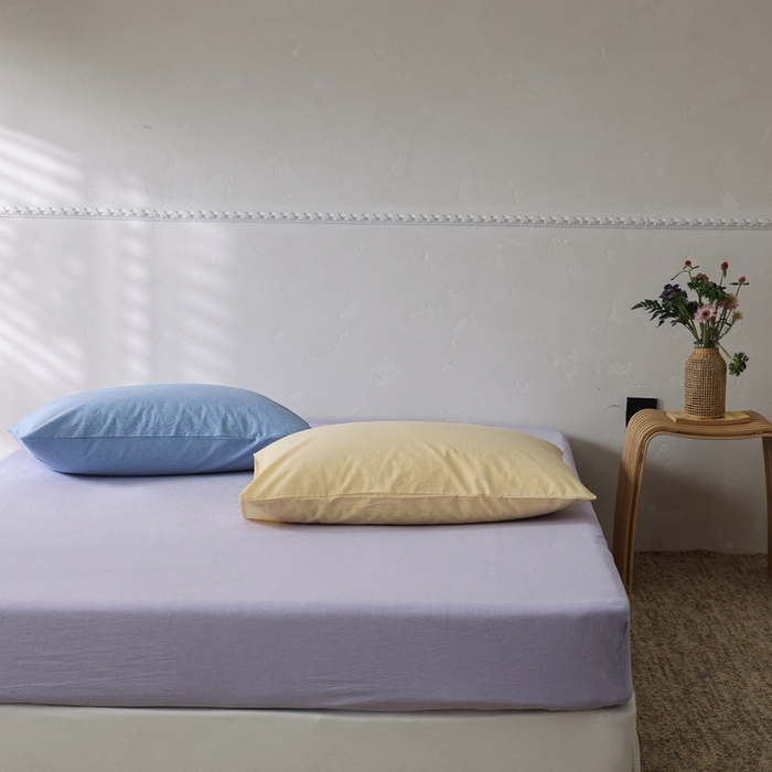 91家纺网 家纺一手货源 找家纺 棉眠 2026新款调色盘水洗棉混搭单品系列-单床笠 糖果紫