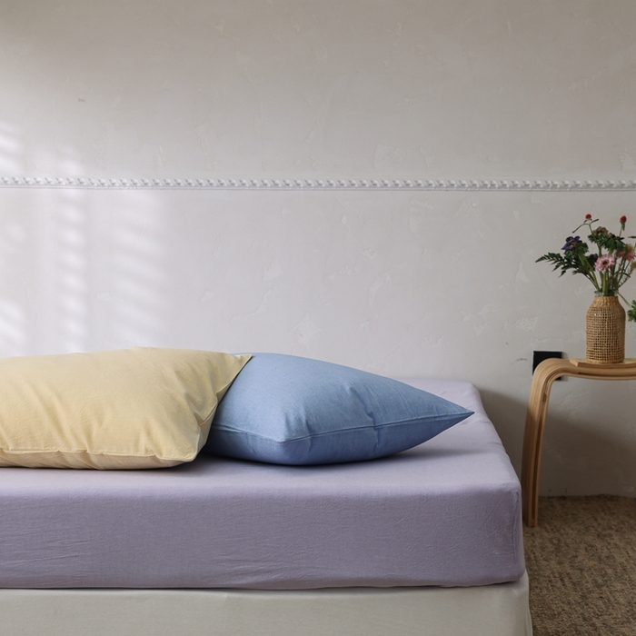 91家纺网 家纺一手货源 找家纺 棉眠 2026新款调色盘水洗棉混搭单品系列-单床笠 糖果紫