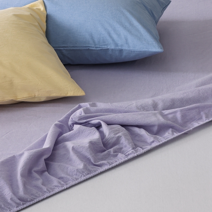 91家纺网 家纺一手货源 找家纺 棉眠 2026新款调色盘水洗棉混搭单品系列-单床笠 糖果紫