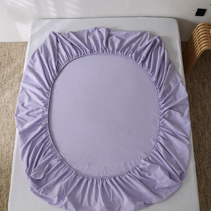 91家纺网 家纺一手货源 找家纺 棉眠 2026新款调色盘水洗棉混搭单品系列-单床笠 糖果紫