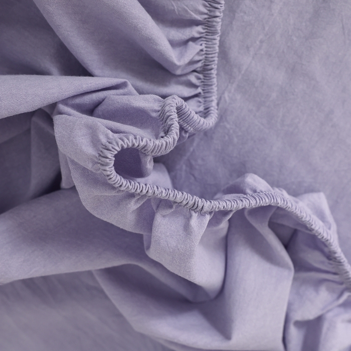 91家纺网 家纺一手货源 找家纺 棉眠 2026新款调色盘水洗棉混搭单品系列-单床笠 糖果紫