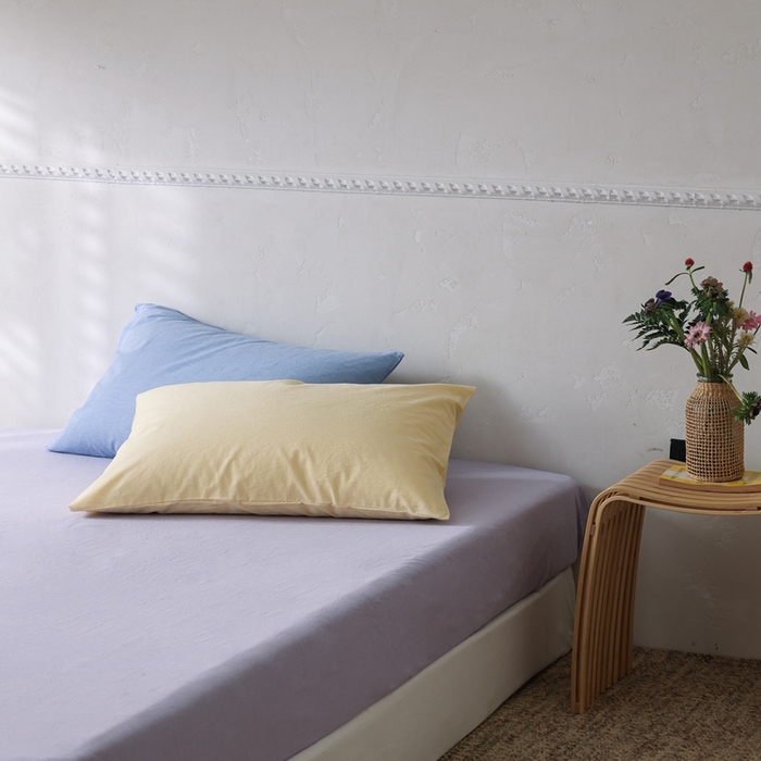 91家纺网 家纺一手货源 找家纺 棉眠 2026新款调色盘水洗棉混搭单品系列-单床笠 糖果紫