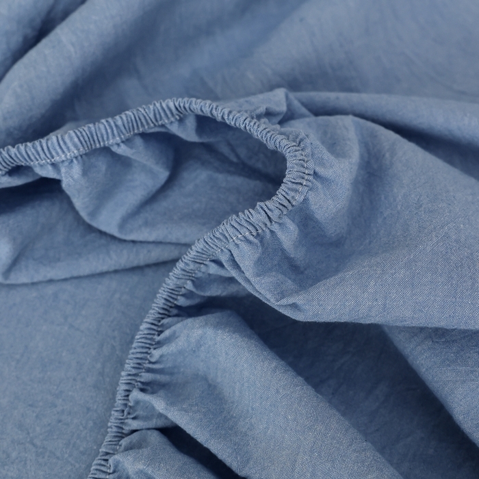 91家纺网 家纺一手货源 找家纺 棉眠 2026新款调色盘水洗棉混搭单品系列-单床笠 天蓝