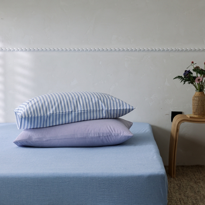 91家纺网 家纺一手货源 找家纺 棉眠 2026新款调色盘水洗棉混搭单品系列-单床笠 天蓝