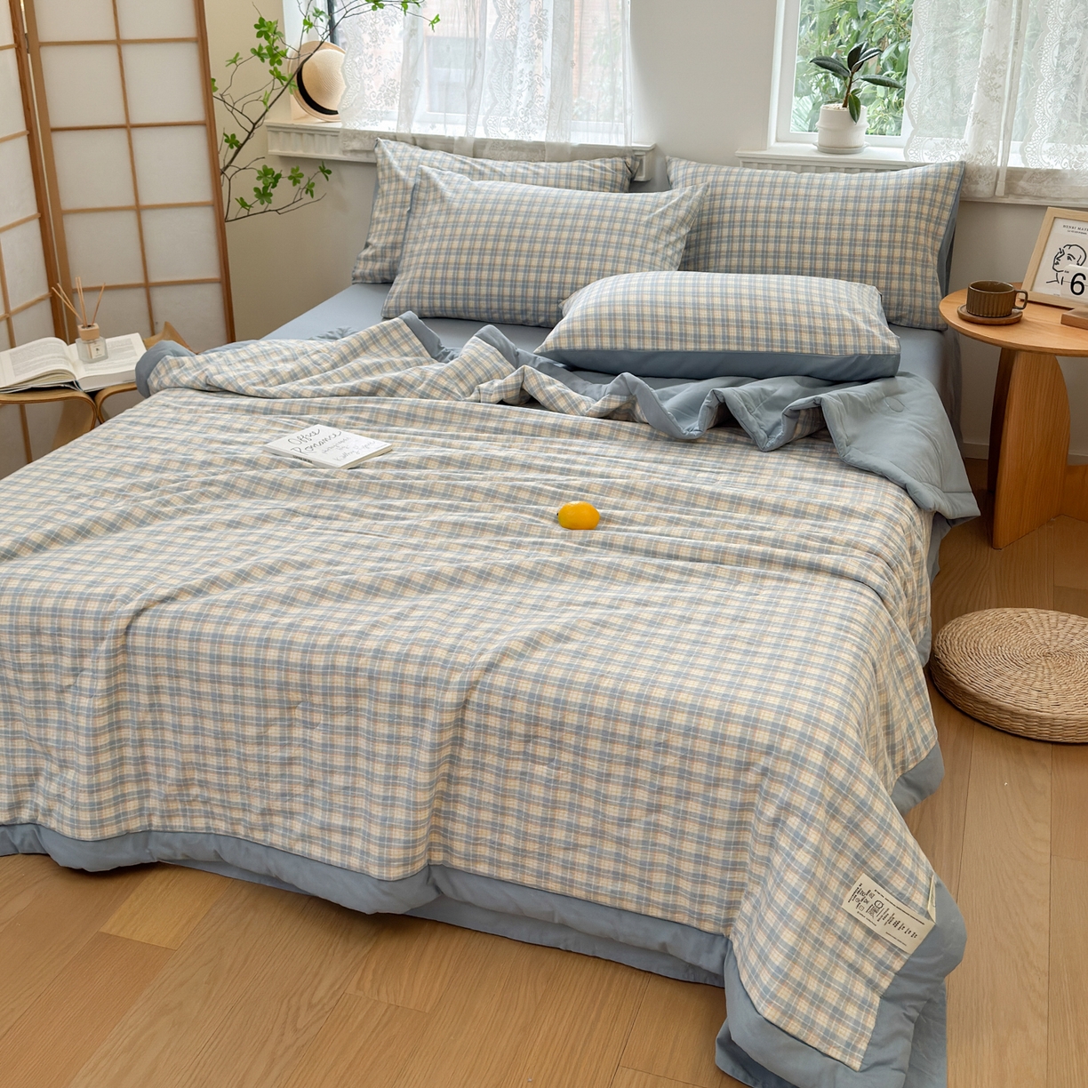 91家纺网 家纺一手货源 找家纺 雯雨家纺 2026新款A类全棉色织里外全棉夏被 朵拉兰