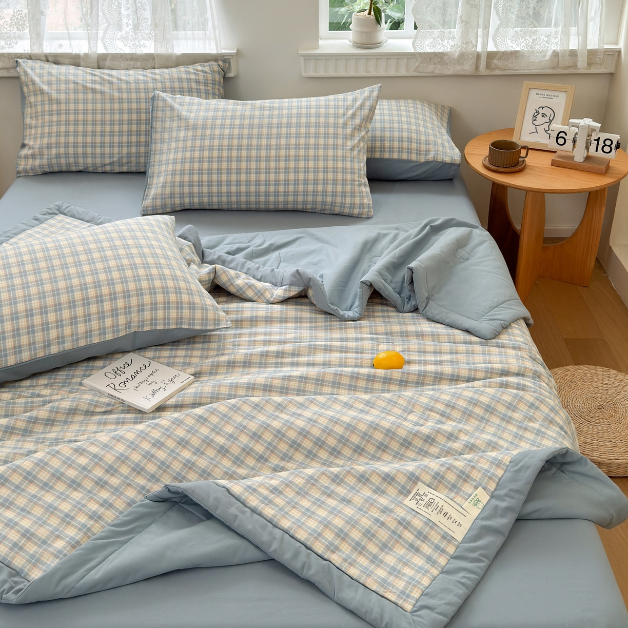 91家纺网 家纺一手货源 找家纺 雯雨家纺 2026新款A类全棉色织里外全棉夏被 朵拉兰