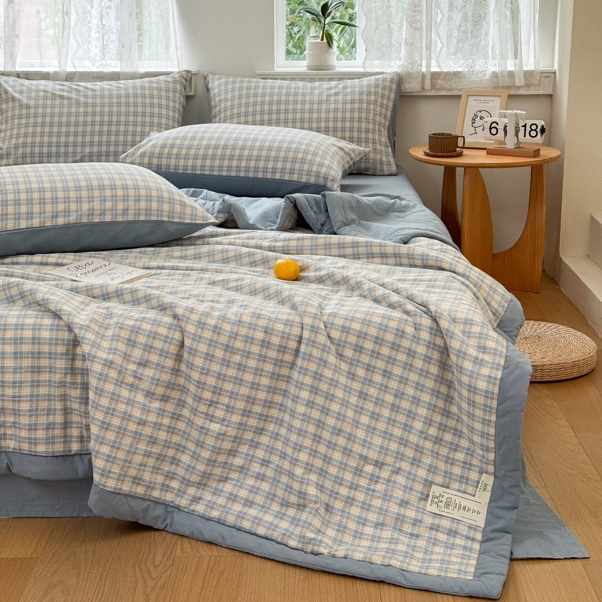 91家纺网 家纺一手货源 找家纺 雯雨家纺 2026新款A类全棉色织里外全棉夏被 朵拉兰