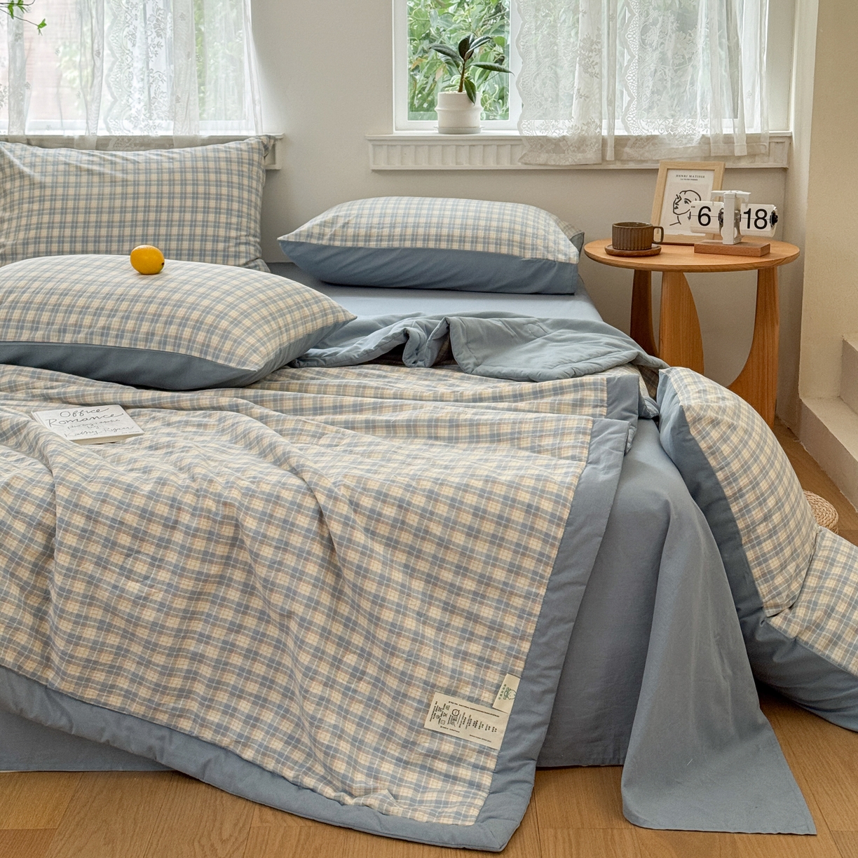 91家纺网 家纺一手货源 找家纺 雯雨家纺 2026新款A类全棉色织里外全棉夏被 朵拉兰