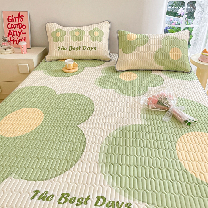 91家纺网 家纺一手货源 找家纺 川悦生活 2026春夏新款凉感丝凉席凉席席子 绿意花哆