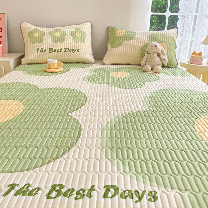 91家纺网 家纺一手货源 找家纺 川悦生活 2026春夏新款凉感丝凉席凉席席子 绿意花哆