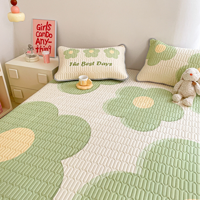 91家纺网 家纺一手货源 找家纺 川悦生活 2026春夏新款凉感丝凉席凉席席子 绿意花哆