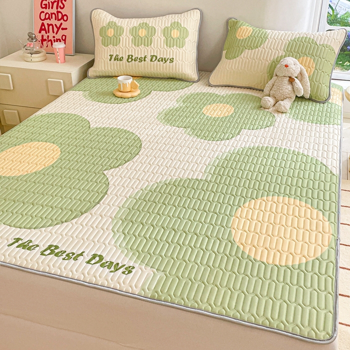 91家纺网 家纺一手货源 找家纺 川悦生活 2026春夏新款凉感丝凉席凉席席子 绿意花哆