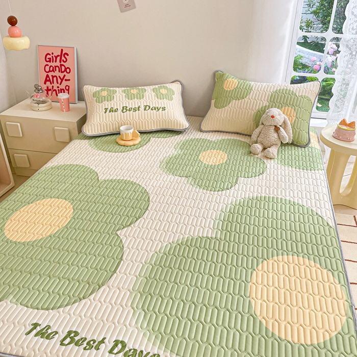 91家纺网 家纺一手货源 找家纺 川悦生活 2026春夏新款凉感丝凉席凉席席子 绿意花哆