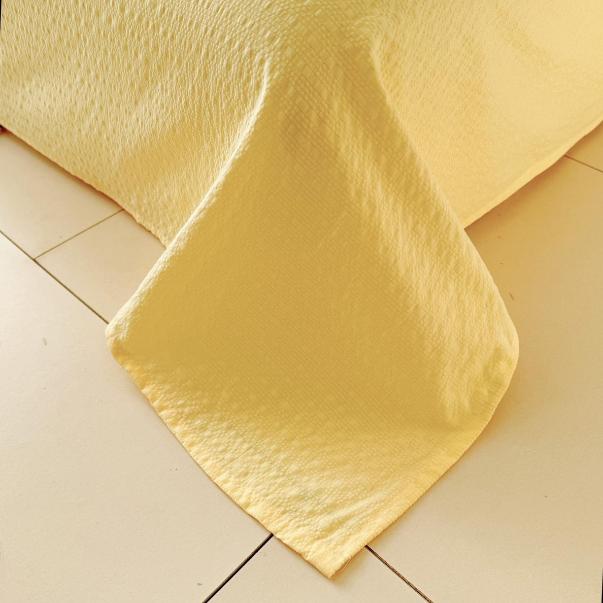 91家纺网 家纺一手货源 找家纺 （总）玉海棠家纺 2026新款高品质A类泡芙纱甜栗贝壳边套件系列-小红书推荐（110g）