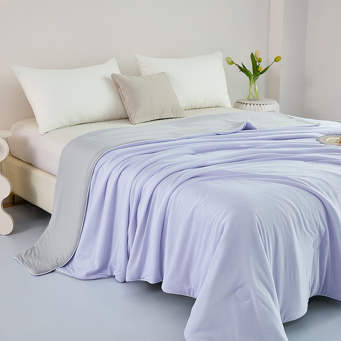 91家纺网 家纺一手货源 找家纺 美丽折家纺 2026新款A类氨纶凉感天丝夏被子被芯冰激凌夏被西瓜凉感丝 丁香紫