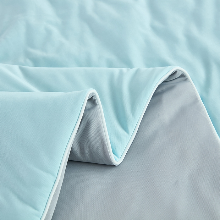 91家纺网 家纺一手货源 找家纺 美丽折家纺 2026新款A类氨纶凉感天丝夏被子被芯冰激凌夏被西瓜凉感丝 蓝拼灰