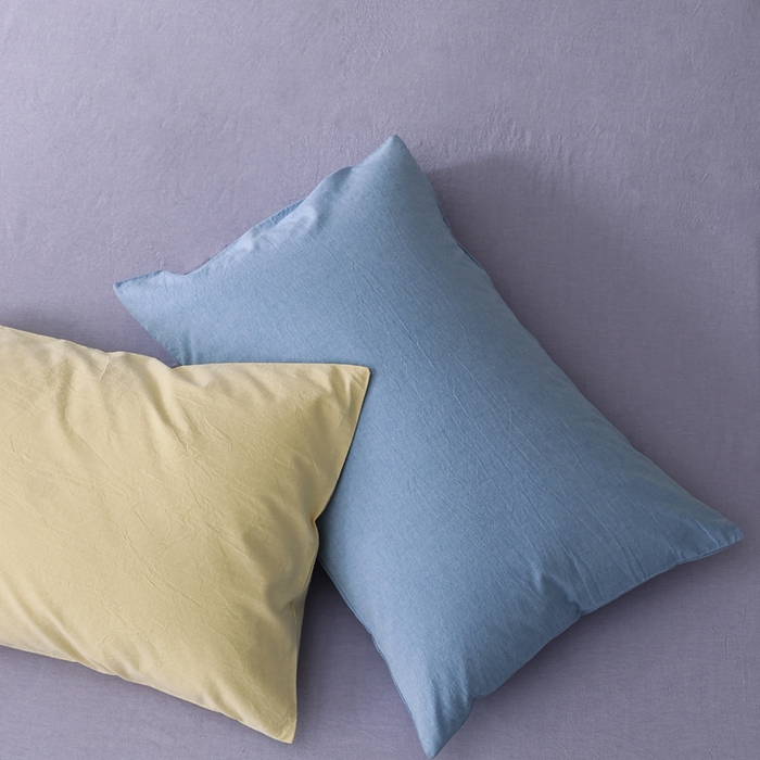 91家纺网 家纺一手货源 找家纺 棉眠 2026新款调色盘水洗棉混搭单品系列-单枕套 糖果黄