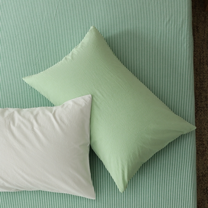 91家纺网 家纺一手货源 找家纺 棉眠 2026新款调色盘水洗棉混搭单品系列-单枕套 糖果绿