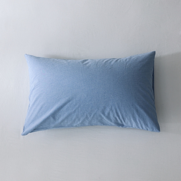 棉眠 2026新款调色盘水洗棉混搭单品系列-单枕套 天蓝