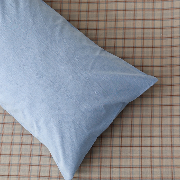 91家纺网 家纺一手货源 找家纺 棉眠 2026新款调色盘水洗棉混搭单品系列-单枕套 天蓝