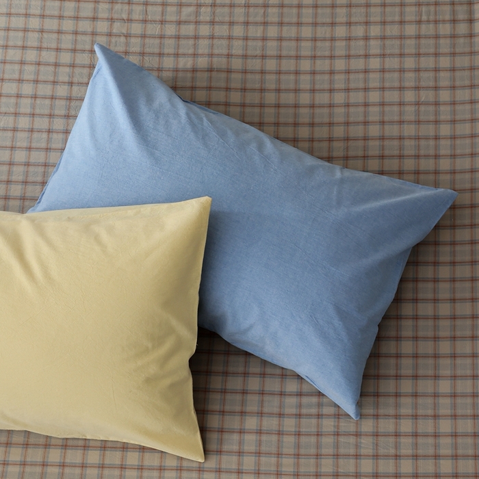 91家纺网 家纺一手货源 找家纺 棉眠 2026新款调色盘水洗棉混搭单品系列-单枕套 天蓝