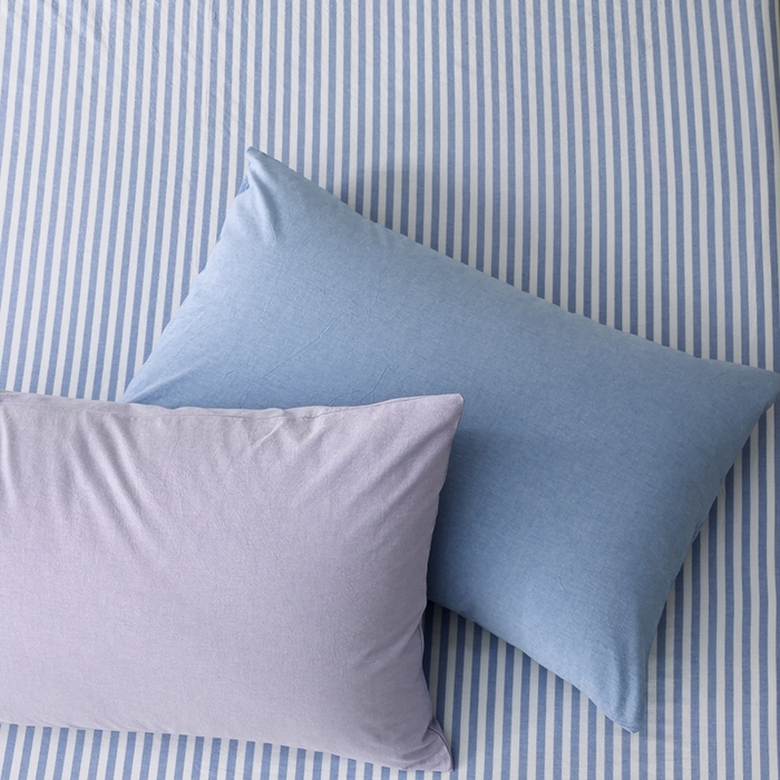 91家纺网 家纺一手货源 找家纺 棉眠 2026新款调色盘水洗棉混搭单品系列-单枕套 天蓝