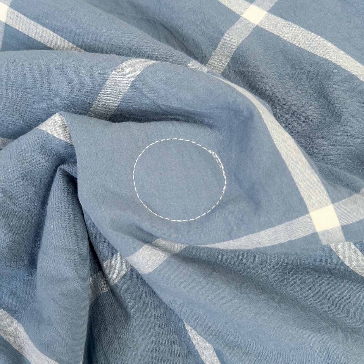 91家纺网 家纺一手货源 找家纺 雯雨家纺 2026新款A类全棉色织里外全棉夏被 海蓝大格