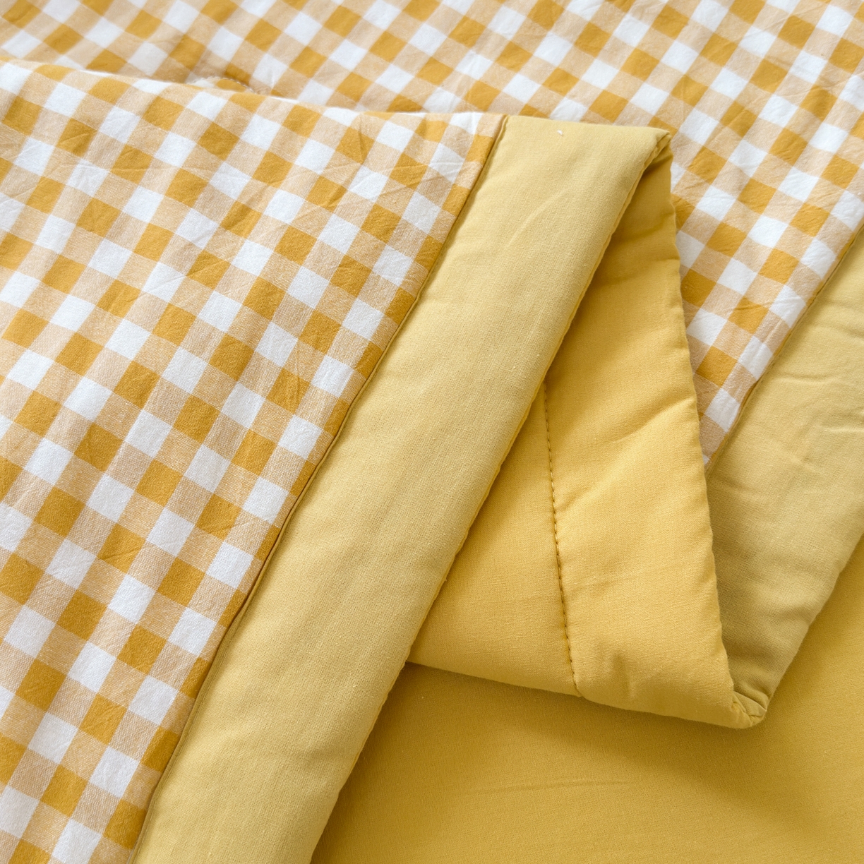 91家纺网 家纺一手货源 找家纺 雯雨家纺 2026新款A类全棉色织里外全棉夏被 黄小格