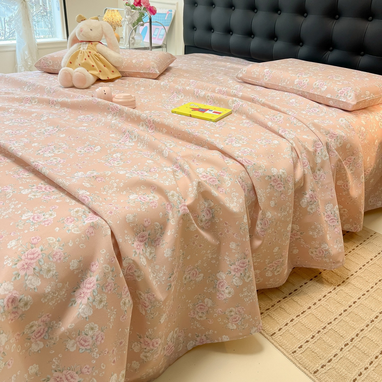 91家纺网 家纺一手货源 找家纺 韩巢家纺 2026新款老粗布床单凉席席子床单单件 爱如星辰【老粗布】